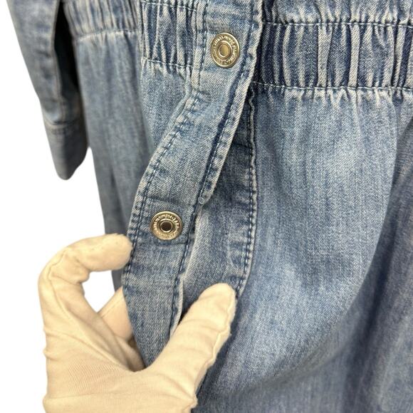 Zara Women's Long Sleeve Denim Shirt Dress size Large - Picture 5 of 5